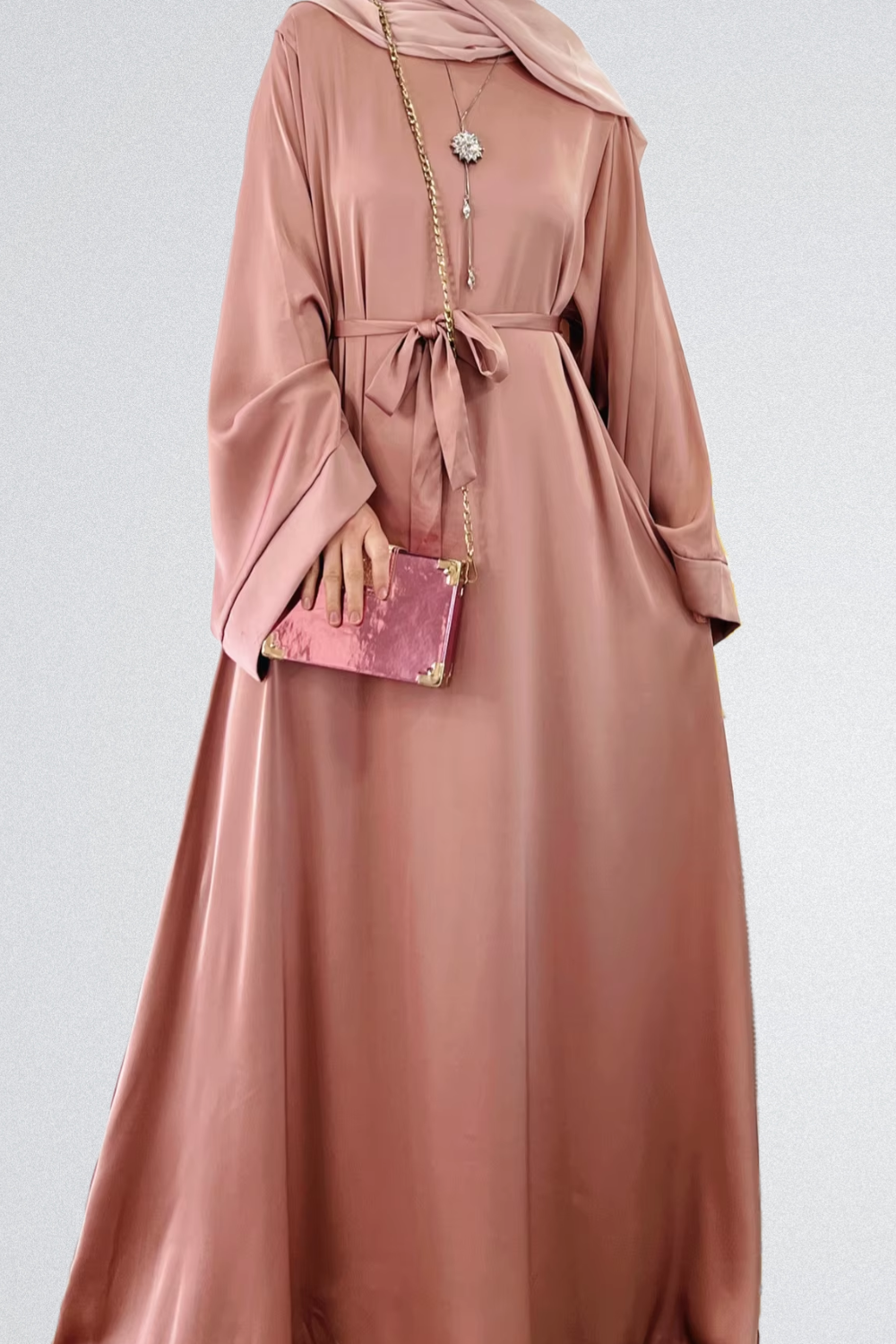 Abaya Satin Rose